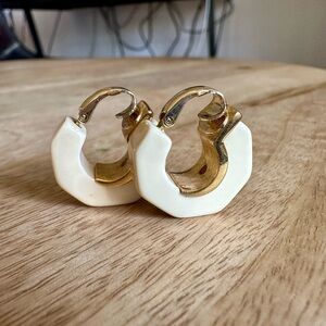 Givenchy Geometric Ivory Hoop Earrings